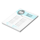 Bunco Chicks Roll mit Score Card - Blau Notizblock (Rotiert)