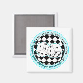 Bunco Chicks Roll with it - blau Magnet (Vorderseite/Rückseite)