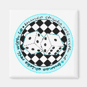 Bunco Chicks Roll with it - blau Magnet (Vorne)