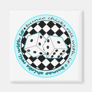 Bunco Chicks Roll with it - blau Magnet