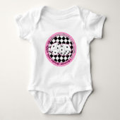 Bunco Chicks Roll with it - rosa Baby Strampler (Vorderseite)