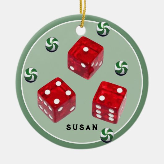 Bunco Christmas Ceramic Ornament (Vorne)