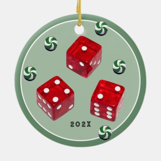 Bunco Christmas Ceramic Ornament (Hinten)