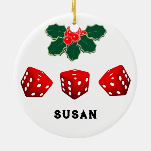 Bunco Christmas Keramik Ornament (Hinten)