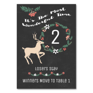 Bunco Christmas Rentier - Tabelle zwei Tischnummer