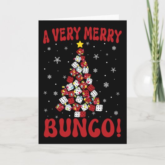 Bunco Christmas Very Merry Bunco Game Xmas For Wom Karte (Vorderseite)