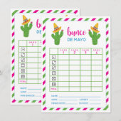Bunco De Mayo May Cinco De Mayo Bunco Card Einladung (Vorne/Hinten)