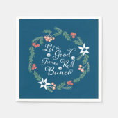 Bunco Dezember Thema Floral Holiday Serviette (Vorderseite)