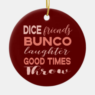 Bunco Dice Freunde Weihnachten Keramik Ornament