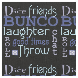 Bunco Dice Friends Lila, Schwarz und Blau Moderne Stoff