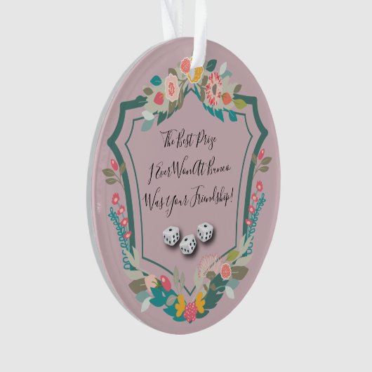 Bunco Dice Friendship Player Floral Ornament (Vorderseite)