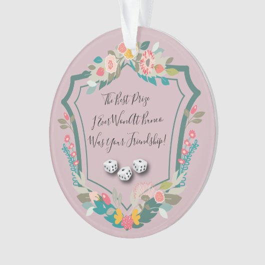 Bunco Dice Friendship Player Floral Ornament (Vorderseite)