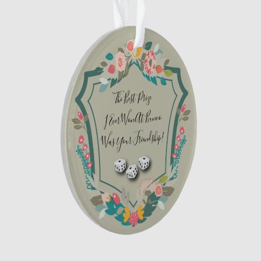 Bunco Dice Friendship Spieler Blumenzauberkunst Ornament (Vorderseite)