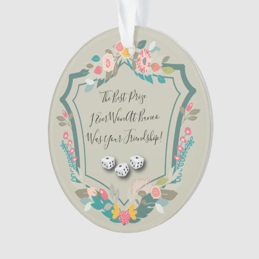 Bunco Dice Friendship Spieler Blumenzauberkunst Ornament (Vorderseite)