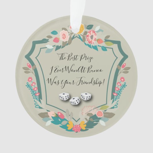 Bunco Dice Friendship Spieler Blumenzauberkunst Ornament (Vorderseite)