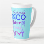 Bunco Dice Friendship Typografy Fun Milchtasse (Rechte Ecke)
