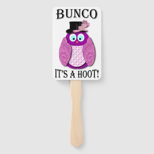 Bunco Dice Game Elegantes Niedliches Eule Fächer (Rückseite)