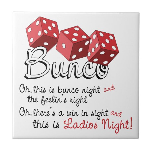 Bunco Dice Game Fliese (Vorderseite)
