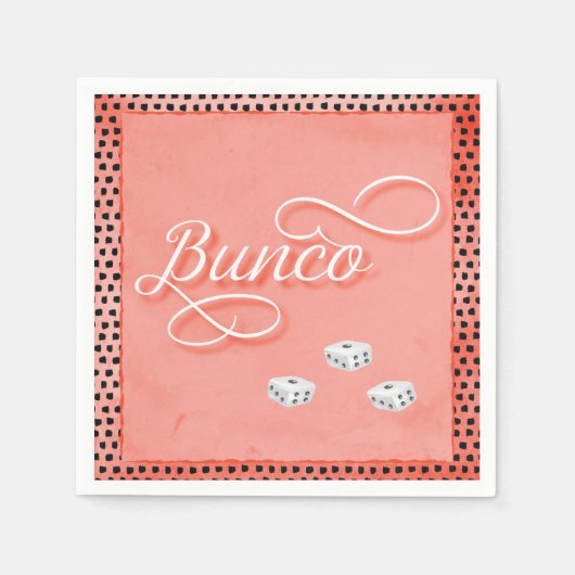 Bunco Dice Game Night Serviette (Vorderseite)