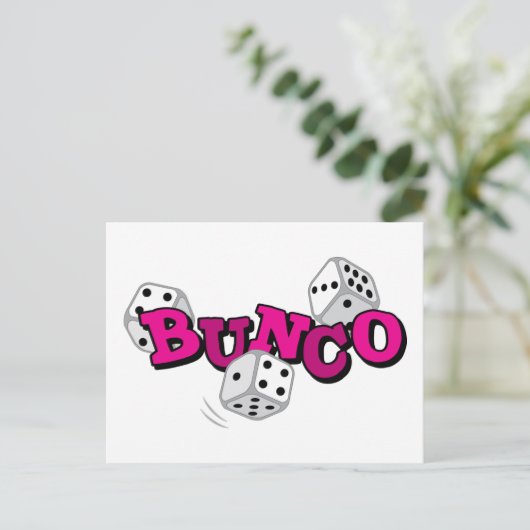 Bunco Dice Game Postkarte (Stehend Vorderseite)