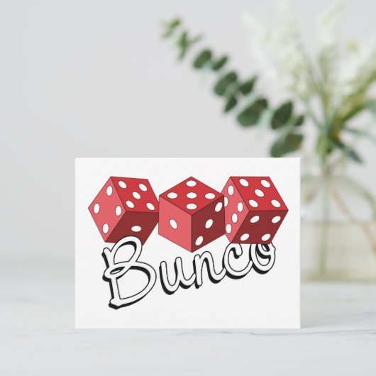 Bunco Dice Game Postkarte (Stehend Vorderseite)