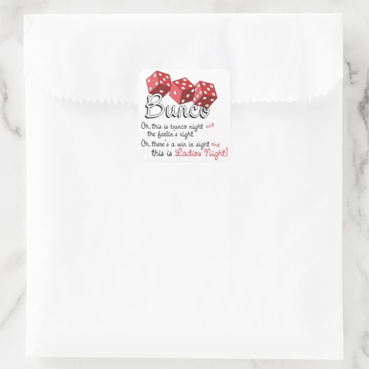 Bunco Dice Game Quadratischer Aufkleber (Tasche)