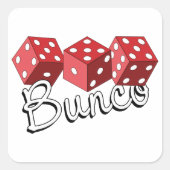 Bunco Dice Game Quadratischer Aufkleber (Vorderseite)