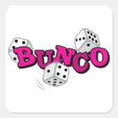 Bunco Dice Game Quadratischer Aufkleber (Vorderseite)