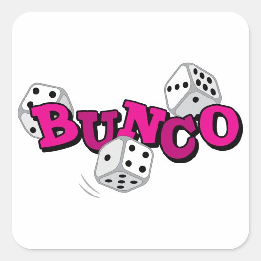 Bunco Dice Game Quadratischer Aufkleber (Vorderseite)