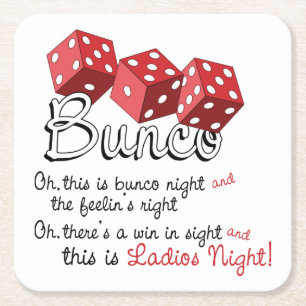 Bunco Dice Game Rechteckiger Pappuntersetzer