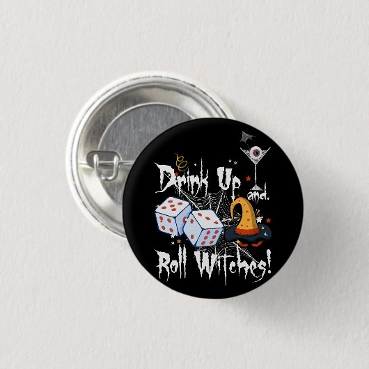 Bunco Dice Halloween Trinken und Roll Hexen Gam Button (Vorne & Hinten)