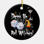 Bunco Dice Halloween Trinken und Roll Hexen Gam Keramik Ornament (Vorne)