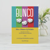 Bunco Dice Retro Party Einladung (Stehend Vorderseite)