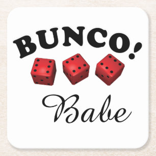 Bunco Dice Sixes Bunco Babe Rechteckiger Pappuntersetzer