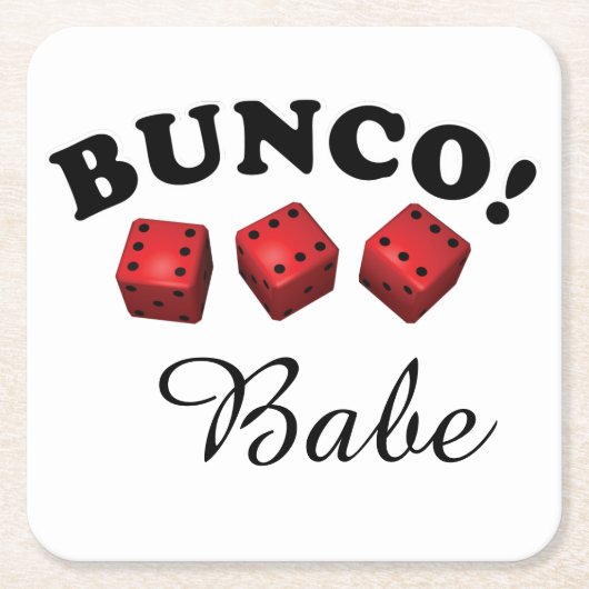 Bunco Dice Sixes Bunco Babe Rechteckiger Pappuntersetzer (Vorderseite)