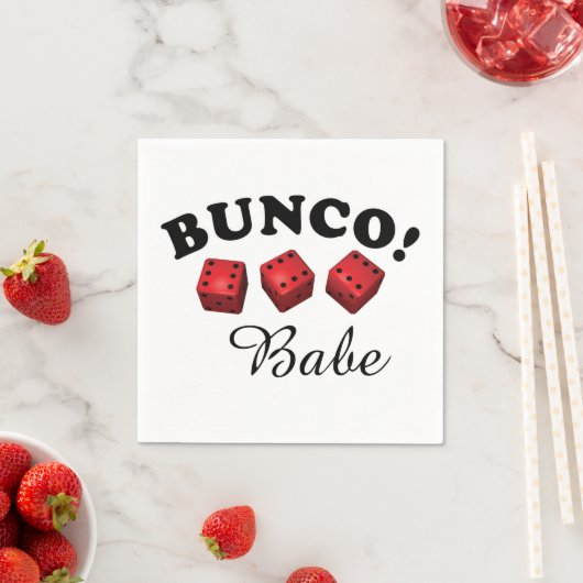Bunco Dice und Babe Text Serviette (Beispiel)