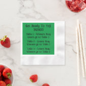 Bunco Directions Napkin in Green Serviette (Beispiel)