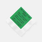 Bunco Directions Napkin in Green Serviette (Ecke)
