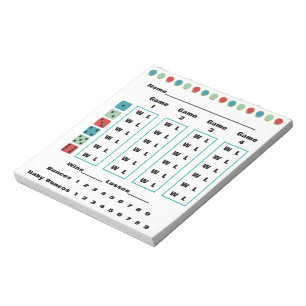 Bunco Dots Bunco Score-Karte Notizblock