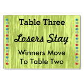 Bunco Dots Tischnummer Card Nr. 3 (Vorderseite)