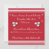 Bunco Einladung - Lasst uns essen, Bunco spielen u (Rückseite)