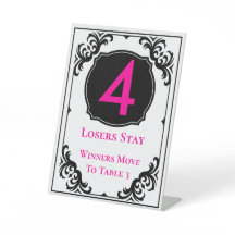 Bunco Elegant Rosa Kopf Tischnummer Vier