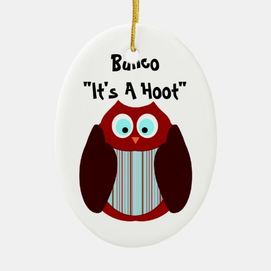 Bunco Eule - es ist ein Schrei " Keramikornament (Vorne)