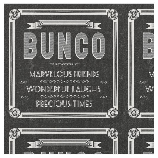 Bunco Fabric - Vintage Typografie Stoff (Nahaufnahme)