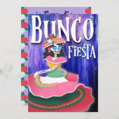 Bunco Fiesta Party Day of The Dead Skeleton Einladung (Vorne/Hinten)