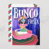 Bunco Fiesta Party Einladung Day of the Dead Postkarte (Vorne/Hinten)