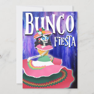 Bunco-Fiesta-Party Tag der Toten Skelett Einladung