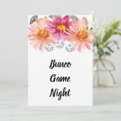Bunco Floral Dice Game Party Einladung (Stehend Vorderseite)