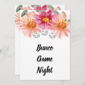 Bunco Floral Dice Game Party Einladung (Vorne/Hinten)