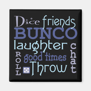Bunco Friends Modern Game Night Dice Magnet